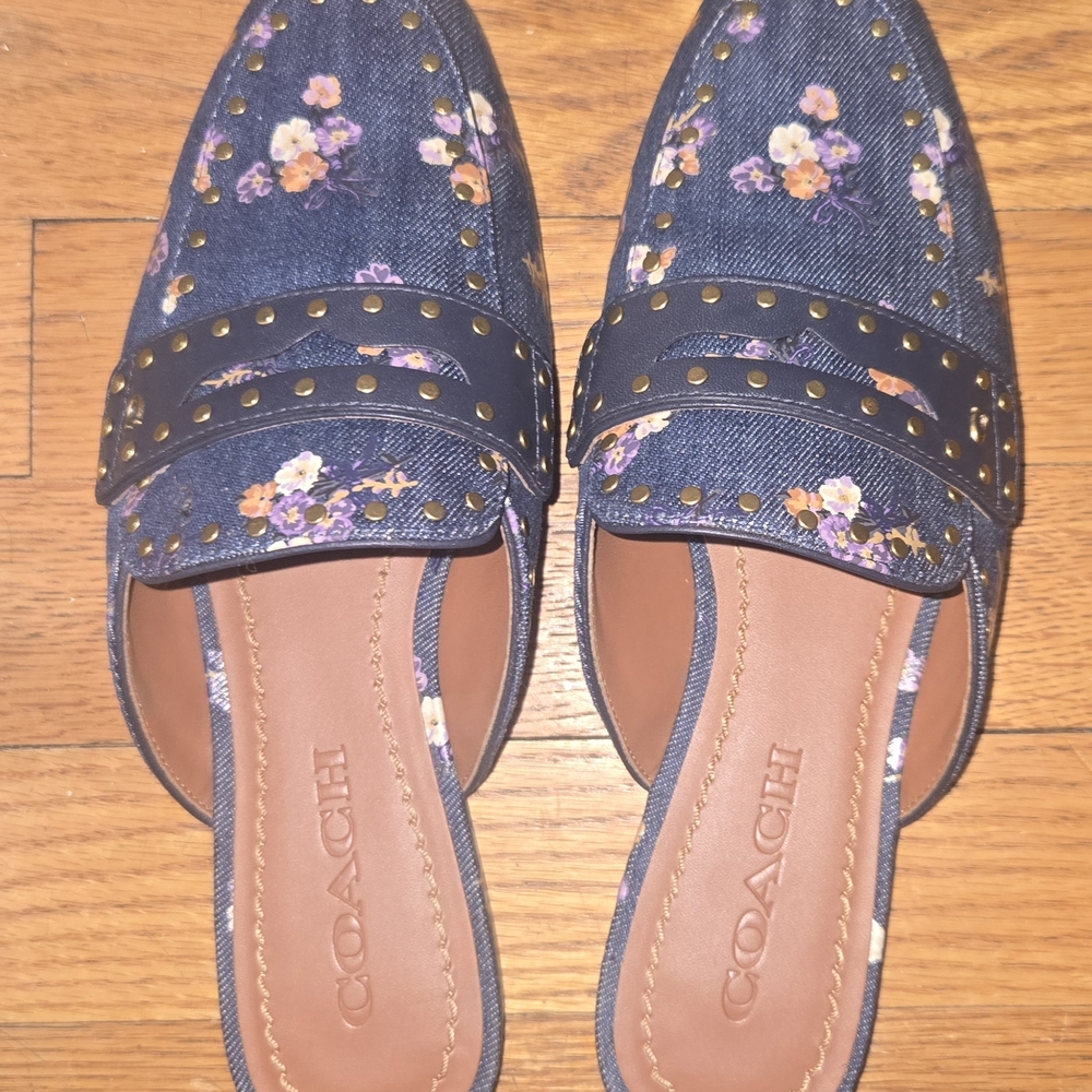 Coach Floral Denim Mules 🌼 - Picture 5 of 7